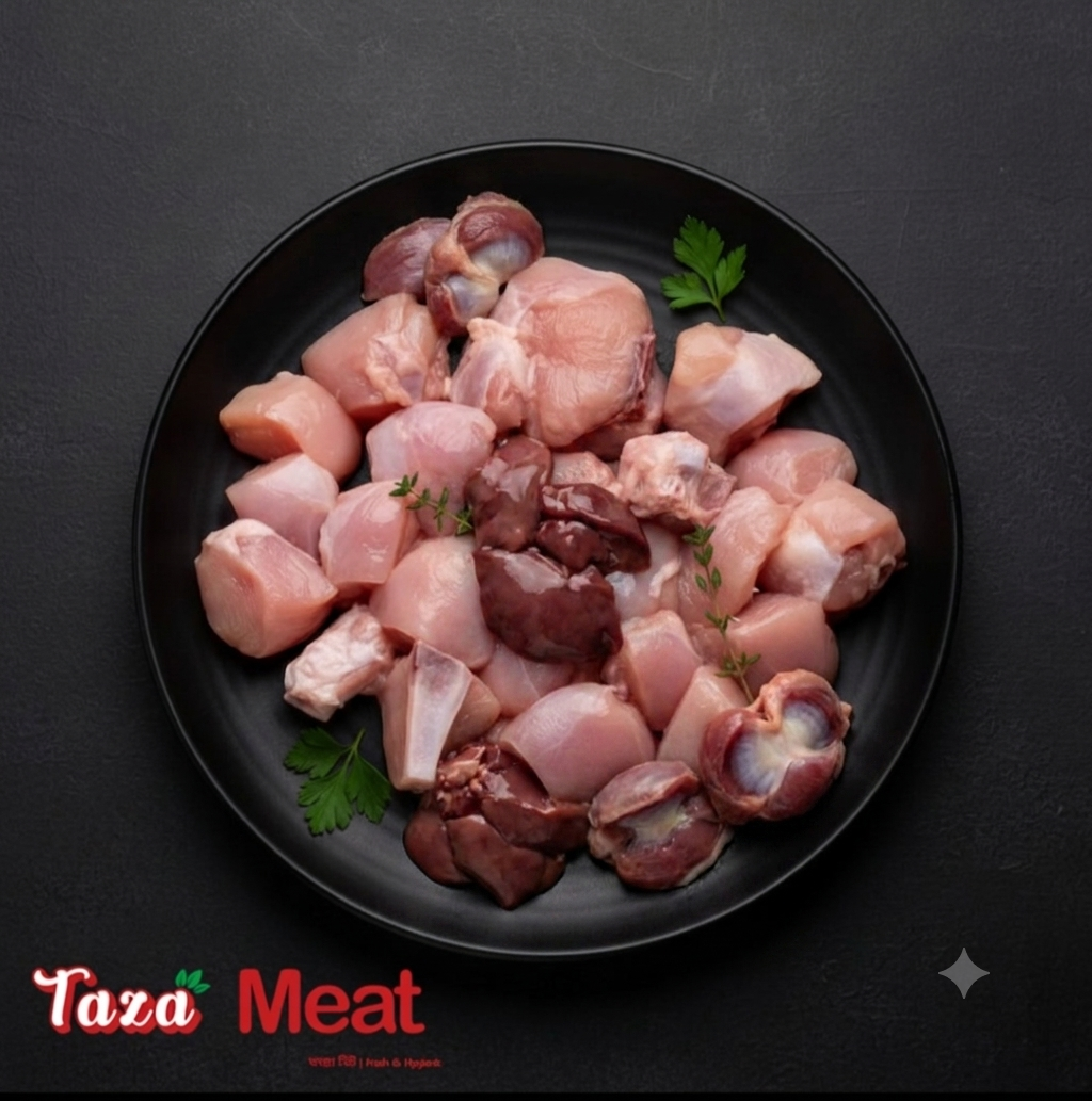 Tazameat Fresh Chicken Curry Cut (skinless) with Liver, Gizzard and Neck 1 Kg
